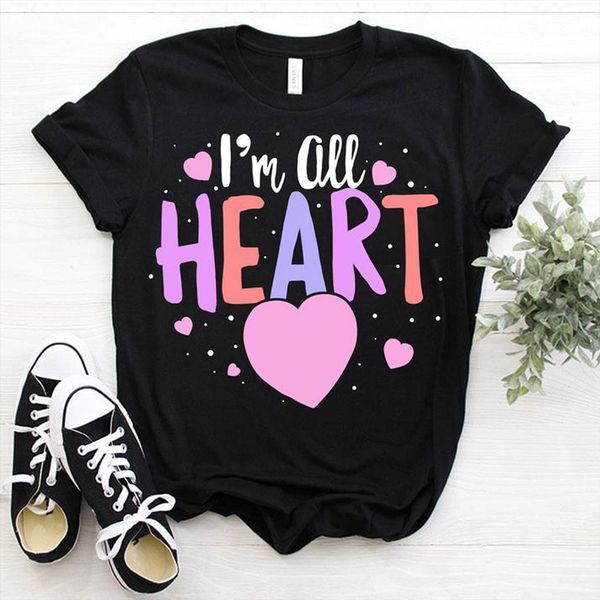 im all heart love printed women t shirt short sleeve loose sweet black femme couple tee shirts valentines day for, White
im all heart love printed women t shirt short sleeve loose sweet black femme couple tee shirts valentines day for, White