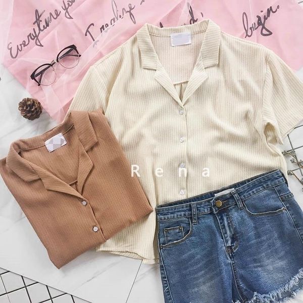 women's blouses & shirts summer women v neck short sleeve fitness beige stripes loose khaki white outwear 
women's blouses & shirts summer women v neck short sleeve fitness beige stripes loose khaki white outwear