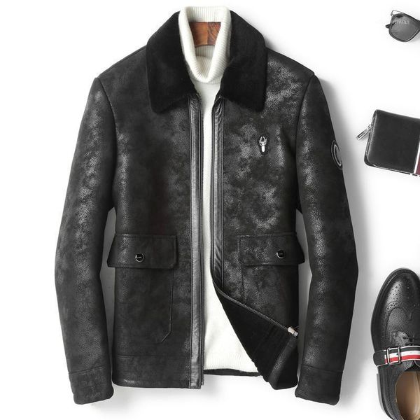 men's leather & faux autumn winter genuine jacket men real wool fur coat for sheepskin jackets chaqueta cuero hombre t-73-8802, Black
men's leather & faux autumn winter genuine jacket men real wool fur coat for sheepskin jackets chaqueta cuero hombre t-73-8802, Black