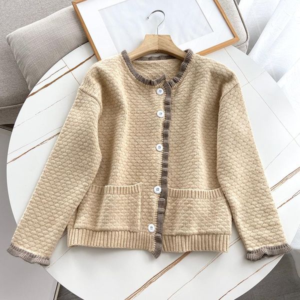 women's knits & tees women 2022 fashion solid color ruffled knitted sweater retro long sleeve pocket decorative cardigan coat streetwea, White
women's knits & tees women 2022 fashion solid color ruffled knitted sweater retro long sleeve pocket decorative cardigan coat streetwea, White