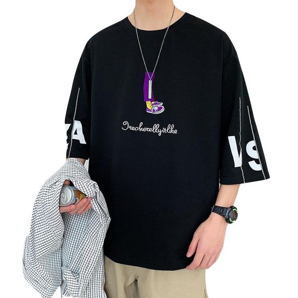 men's t-shirts japan style chic men half sleeve t-shirt summer casual loose cotton multicolors, White;black
men's t-shirts japan style chic men half sleeve t-shirt summer casual loose cotton multicolors, White;black