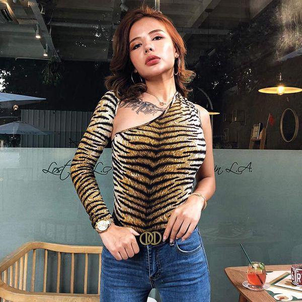 women's jumpsuits & rompers sysywel women bodysuit long sleeved one shoulder tiger pattern bodycon jumpsuit fashion streetwear casual, Black;white
women's jumpsuits & rompers sysywel women bodysuit long sleeved one shoulder tiger pattern bodycon jumpsuit fashion streetwear casual, Black;white