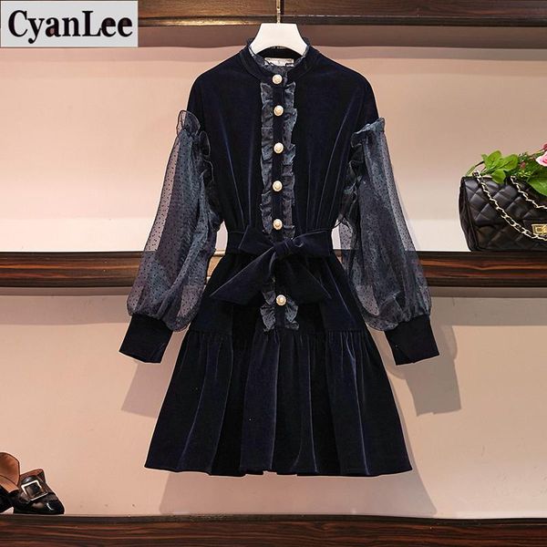 casual dresses cyanlee autumn winter women dress o-neck ruffles patchwork lantern sleeve a-line voile fashion temperament mini, Black;gray
casual dresses cyanlee autumn winter women dress o-neck ruffles patchwork lantern sleeve a-line voile fashion temperament mini, Black;gray