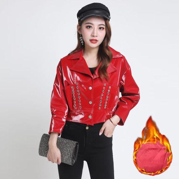 new fashion women's glossy shiny pu leather jackets women rivet beading leather jacket punk rock cropped jackets f2479 dropship, Black
new fashion women's glossy shiny pu leather jackets women rivet beading leather jacket punk rock cropped jackets f2479 dropship, Black