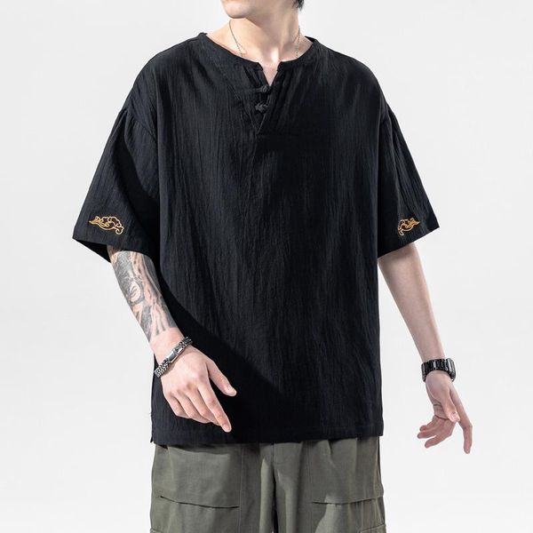 ethnic clothing oversized embroidery t-shirt summer chinese style linen short sleeve men hip hop fashions tee streetwear male harajuku, Red
ethnic clothing oversized embroidery t-shirt summer chinese style linen short sleeve men hip hop fashions tee streetwear male harajuku, Red