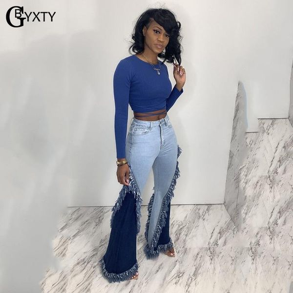 women's jeans gbyxty women patchwork femme vintage panelled tassel flare denim pants fashion fringed bell bottom jean zl1122, Blue
women's jeans gbyxty women patchwork femme vintage panelled tassel flare denim pants fashion fringed bell bottom jean zl1122, Blue