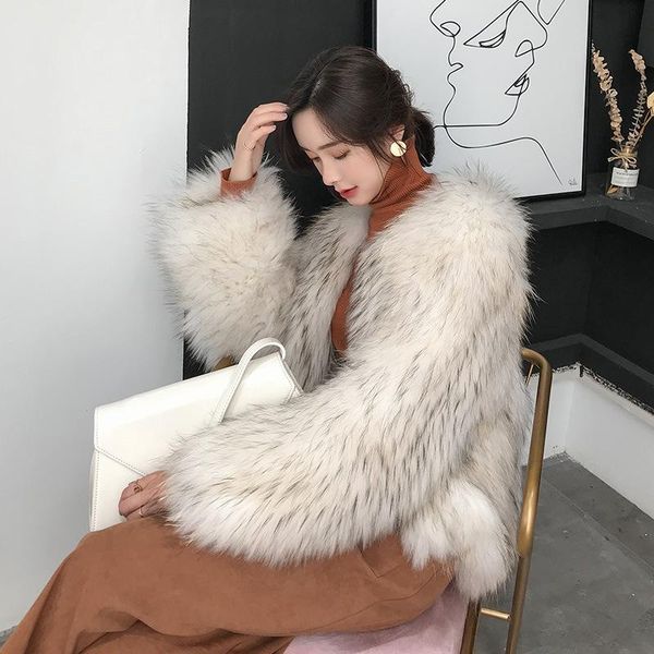 women's fur & faux winter 2021 real raccoon dog wool woven stripe coat women mid-length office lady long sleeve jacket outwear, Black
women's fur & faux winter 2021 real raccoon dog wool woven stripe coat women mid-length office lady long sleeve jacket outwear, Black