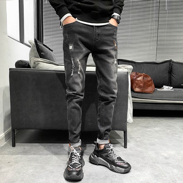 2021 new 3-color spring brem fashion thin stretch torn men's the whole game hip hop casual brim pants streetwear 34 ouh4, Blue
2021 new 3-color spring brem fashion thin stretch torn men's the whole game hip hop casual brim pants streetwear 34 ouh4, Blue