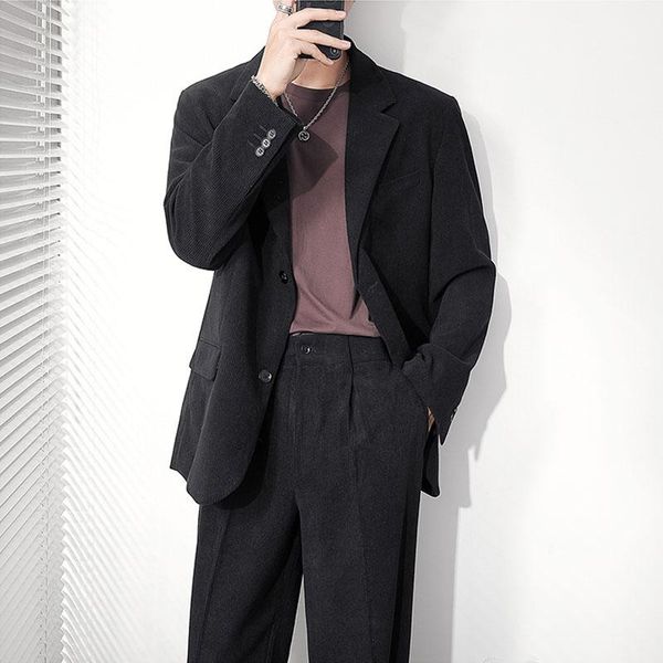 men's suits & blazers male harajuku korean trendy fashion vintage loose casual suit coat office dress blazer men corduroy jacket, White;black
men's suits & blazers male harajuku korean trendy fashion vintage loose casual suit coat office dress blazer men corduroy jacket, White;black