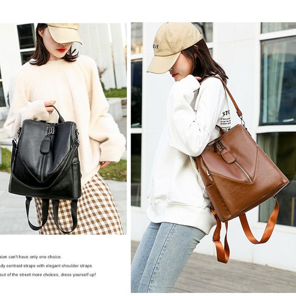 vintage leather backpack for women black brown waterproof soft pu back pack female fashion 2020 womens bagpack 
vintage leather backpack for women black brown waterproof soft pu back pack female fashion 2020 womens bagpack