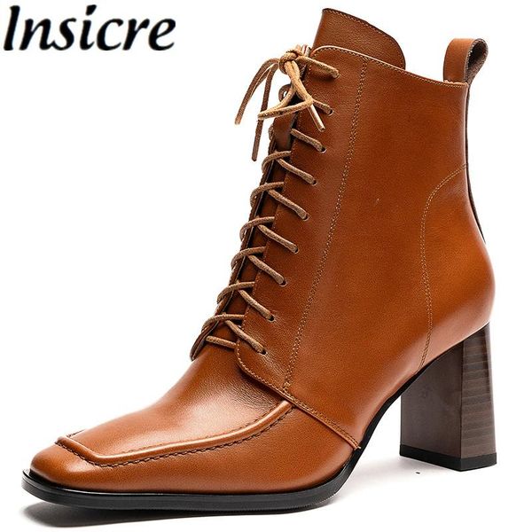 boots insicre women ankle cow leather lace up brown square toe 2021 winter classics high heel shoes cross tied black
boots insicre women ankle cow leather lace up brown square toe 2021 winter classics high heel shoes cross tied black
