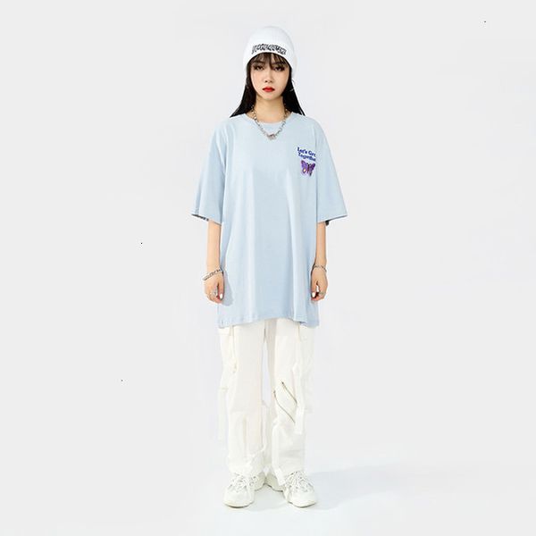 women's t-shirt summer street korean large threedimensional decorative butterfly solid color tshirt bottom fresh fashion brand mens and, White
women's t-shirt summer street korean large threedimensional decorative butterfly solid color tshirt bottom fresh fashion brand mens and, White