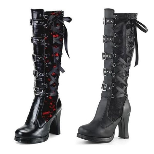 boots women's cosplay platform heel buckle strap knight woman punk gothic classic black leather pu knee high
boots women's cosplay platform heel buckle strap knight woman punk gothic classic black leather pu knee high