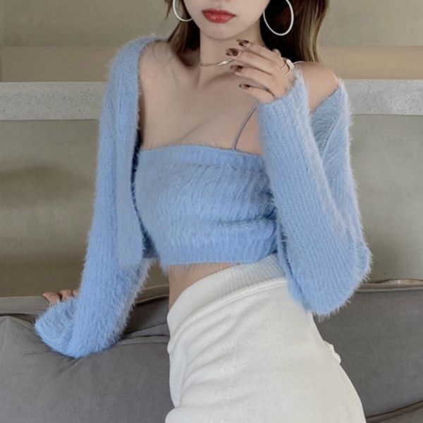 2021 new spring 2 piece set ribbed knitted women cardigan + camisole outfits slim short long sleeve casual camis and cardigans suit kjj, White;black
2021 new spring 2 piece set ribbed knitted women cardigan + camisole outfits slim short long sleeve casual camis and cardigans suit kjj, White;black