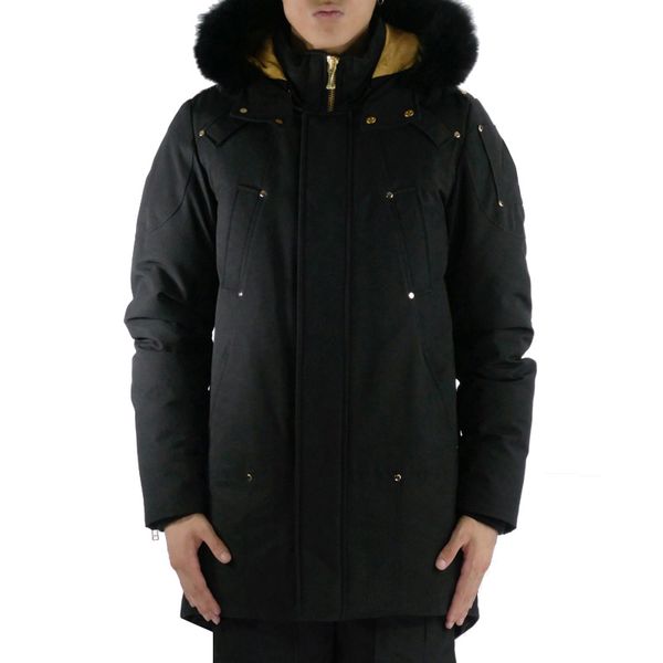 men's oversized winter down jacket fox fur-trim detachable hooded waterproof staglake down parka, Black
men's oversized winter down jacket fox fur-trim detachable hooded waterproof staglake down parka, Black