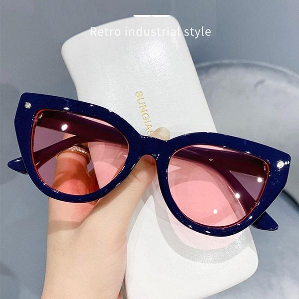 sunglasses 2021 punk triangle women retro brand designer summer blue pink shades cat eye sun glasses uv400 korean star eyewear, White;black
sunglasses 2021 punk triangle women retro brand designer summer blue pink shades cat eye sun glasses uv400 korean star eyewear, White;black
