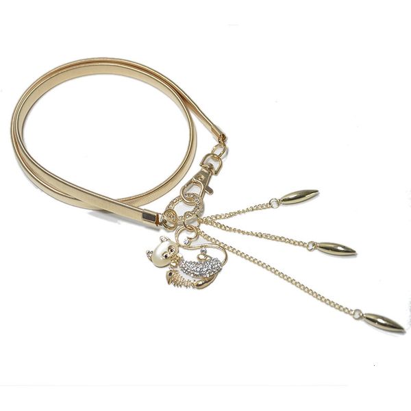 korean version simple fashion women's metal spring waist chain sweet cat pendant elastic thin belt, Black;brown
korean version simple fashion women's metal spring waist chain sweet cat pendant elastic thin belt, Black;brown