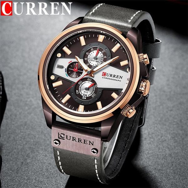 wristwatches curren man wristwatch chronograph calendar sport men watch military army grey genuine leather male clock 8394, Slivery;brown
wristwatches curren man wristwatch chronograph calendar sport men watch military army grey genuine leather male clock 8394, Slivery;brown