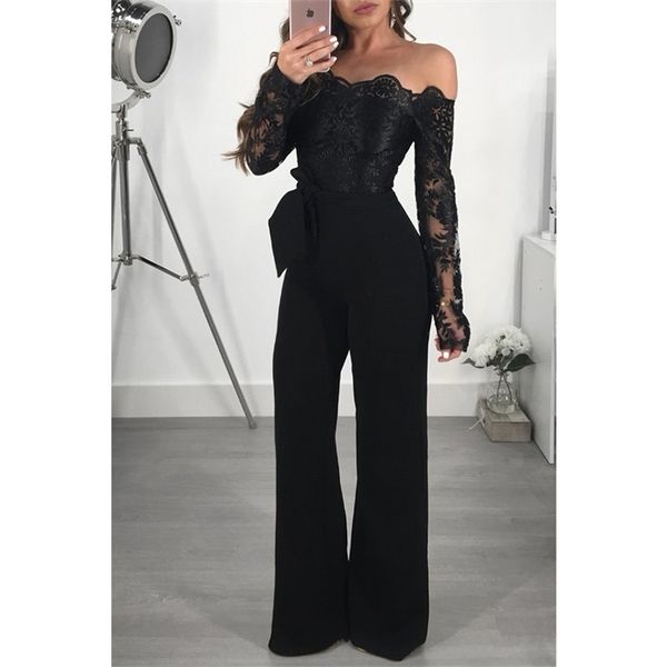 appliques lace patchwork jumpsuit women off shoulder slash neck long sleeve women jumpsuit elegant wide leg jumpsuit 3xl, Black;white
appliques lace patchwork jumpsuit women off shoulder slash neck long sleeve women jumpsuit elegant wide leg jumpsuit 3xl, Black;white