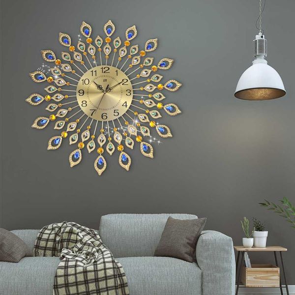 large 3d gold diamond peacock wall clock metal watch for home living room decoration diy clocks 70x70cm crafts ornaments gifts
large 3d gold diamond peacock wall clock metal watch for home living room decoration diy clocks 70x70cm crafts ornaments gifts