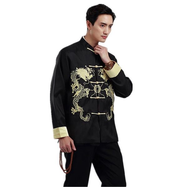 men's jackets black chinese men silk satin embroidery jacket coat vintage dragon totem overcoat hchaqueta abrigo size m xl xxl xxxl, Black;brown
men's jackets black chinese men silk satin embroidery jacket coat vintage dragon totem overcoat hchaqueta abrigo size m xl xxl xxxl, Black;brown