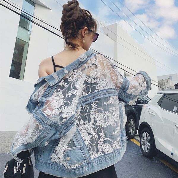 mesh embroidered hole denim jacket female spring and summer short lace stitching thin casual sunscreen clothing, Black;brown
mesh embroidered hole denim jacket female spring and summer short lace stitching thin casual sunscreen clothing, Black;brown