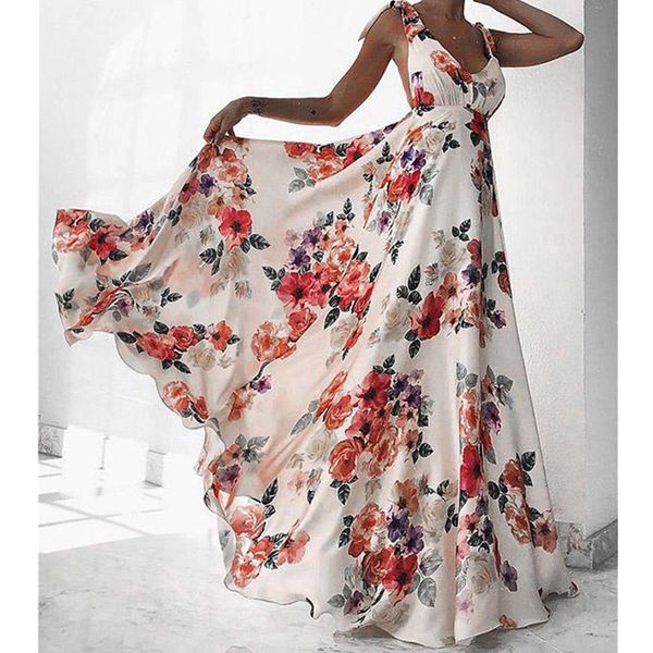 fashion floral dress women summer sleeveless v-neck backless vintage long boho party casual loose beach sundress, Black;gray
fashion floral dress women summer sleeveless v-neck backless vintage long boho party casual loose beach sundress, Black;gray