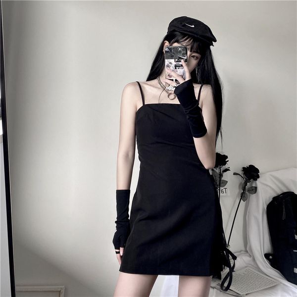 harajuku vintage solid black dress gothic women spaghetti straps bodycon hollow out mini derss femele caual punk, Black;gray
harajuku vintage solid black dress gothic women spaghetti straps bodycon hollow out mini derss femele caual punk, Black;gray