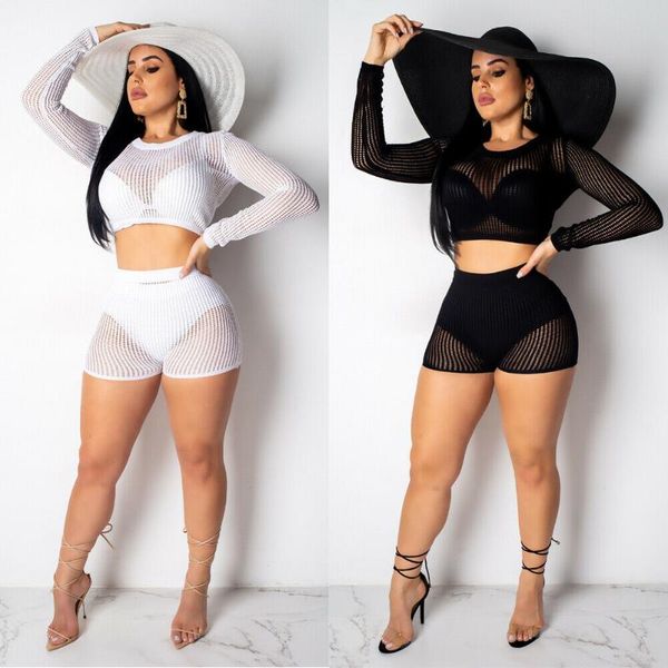 2021 new women solid club sets hollow out mesh net sheer t-shirts crop skinny shorts 2pcs lady party slim set clothing, White;black
2021 new women solid club sets hollow out mesh net sheer t-shirts crop skinny shorts 2pcs lady party slim set clothing, White;black