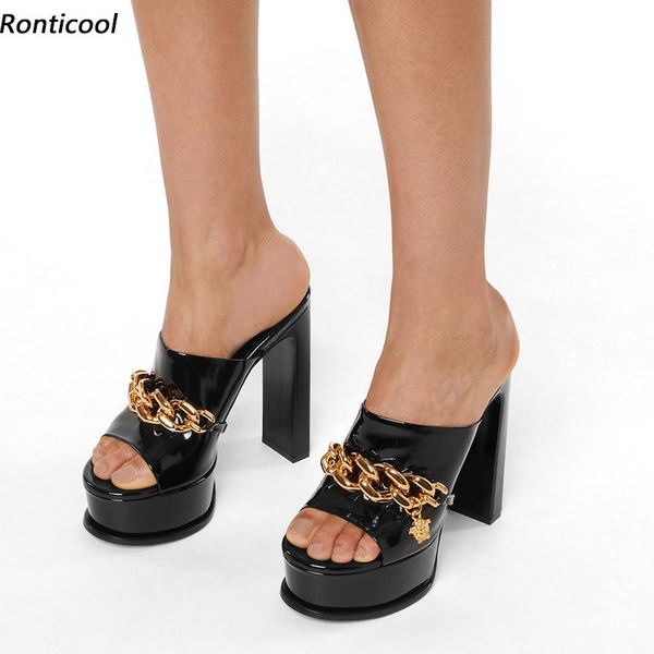 sandals ronticool women platform chain comfort block heels open toe elegant black white party shoes us size 5-.5
sandals ronticool women platform chain comfort block heels open toe elegant black white party shoes us size 5-.5