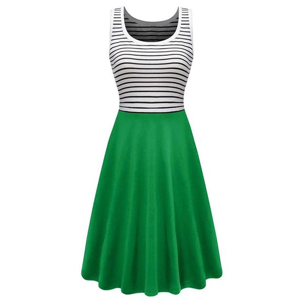 casual dresses striped patchwork dress women o-neck swing tank sleeveless female summer, Black;gray
casual dresses striped patchwork dress women o-neck swing tank sleeveless female summer, Black;gray