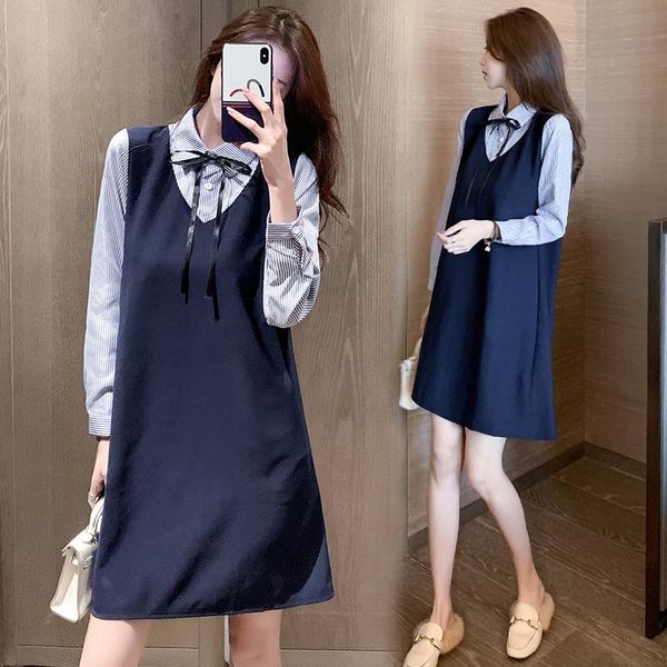 maternity dresses 8058# clothes spring autumn cotton long sleeve loose false two-piece dress for pregnant women mom, White
maternity dresses 8058# clothes spring autumn cotton long sleeve loose false two-piece dress for pregnant women mom, White