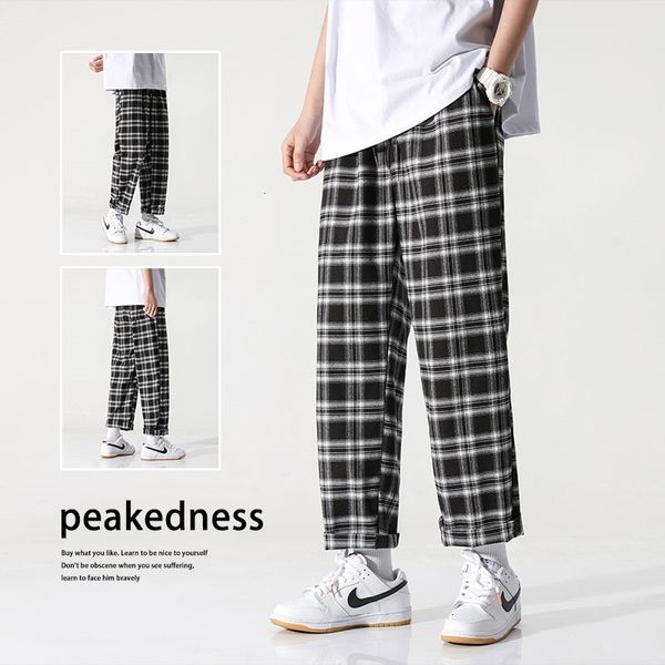 men's pants spring plaid fashion retro casual men streetwear korean loose hip-hop straight wide-leg mens trousers ovqo, Black
men's pants spring plaid fashion retro casual men streetwear korean loose hip-hop straight wide-leg mens trousers ovqo, Black