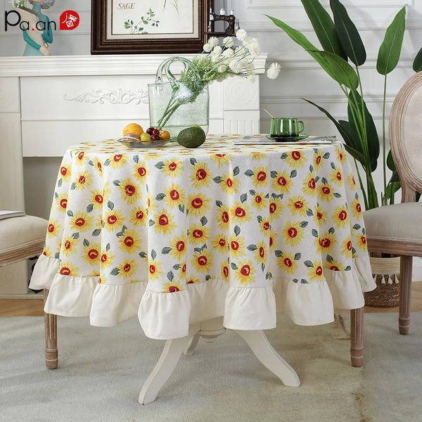 table cloth pastoral sunflower pattern ruffled tablecloth fashion printed cotton linen dining round washable and easy to care
table cloth pastoral sunflower pattern ruffled tablecloth fashion printed cotton linen dining round washable and easy to care