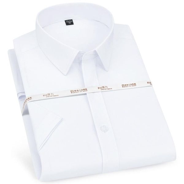 men's casual shirts white men 2021 short sleeve solid mens shirt slim elasticity non iron camisas work business formal chemise homme, White;black
men's casual shirts white men 2021 short sleeve solid mens shirt slim elasticity non iron camisas work business formal chemise homme, White;black
