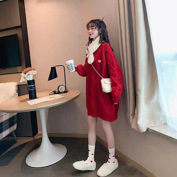 christmas sweater dress women autumn winter 2021 new year casual long sleeve red mini dress streetwear dresses for women, Black;gray
christmas sweater dress women autumn winter 2021 new year casual long sleeve red mini dress streetwear dresses for women, Black;gray