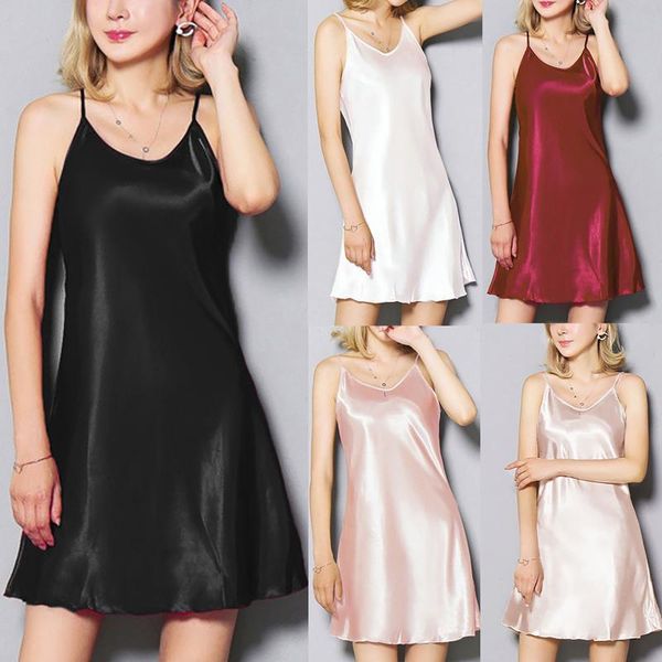 women's sleepwear underwear night dress woman lingerie nightwear plus size nightie satin sling nightdress nightgown, Black;red
women's sleepwear underwear night dress woman lingerie nightwear plus size nightie satin sling nightdress nightgown, Black;red