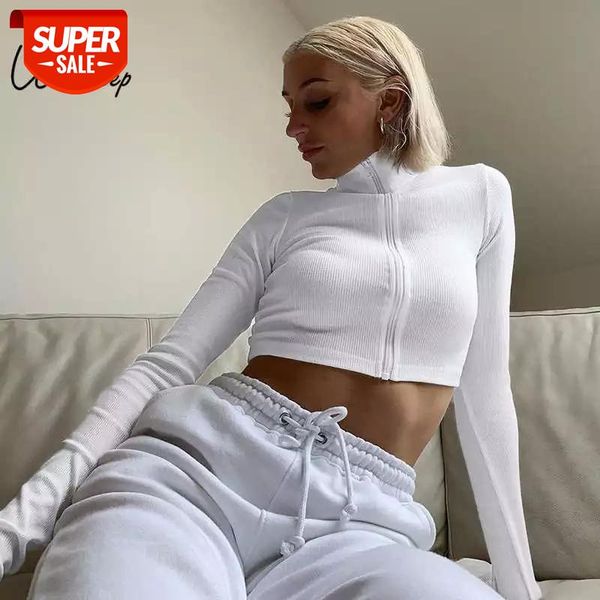 Weekeep Zipper Turtleneck Long Sleeve t shirt Women Spring Autumn Cropped White Knitted tshirt Slim Waist Sexy tee shirt femme #3K2K
Weekeep Zipper Turtleneck Long Sleeve t shirt Women Spring Autumn Cropped White Knitted tshirt Slim Waist Sexy tee shirt femme #3K2K