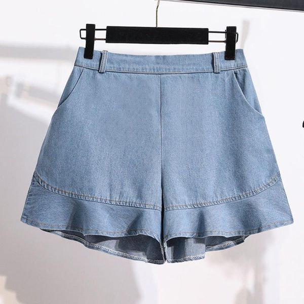women's shorts summer wide leg ladies women jeans high waist denim flounced flared, White;black
women's shorts summer wide leg ladies women jeans high waist denim flounced flared, White;black