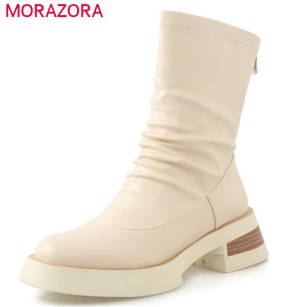 boots morazora 2022 pleated ankle women low heels casual shoes round toe zipper autumn winter black
boots morazora 2022 pleated ankle women low heels casual shoes round toe zipper autumn winter black
