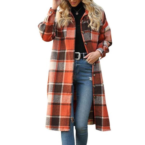 women's trench coats woolen plaid jacket 2021 autumn winter windbreaker casual clothes, Tan;black
women's trench coats woolen plaid jacket 2021 autumn winter windbreaker casual clothes, Tan;black