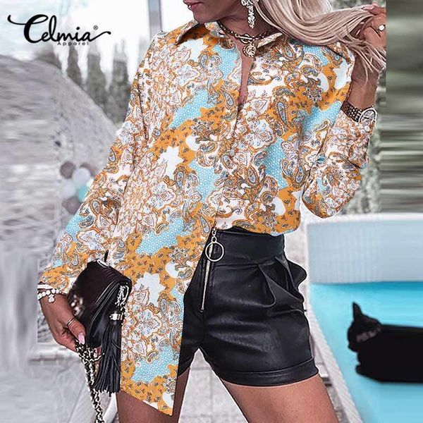 women's blouses & shirts celmia 2021 autumn vintage printing fashion long sleeve office lady floral print chemise women lapel buttons e, White
women's blouses & shirts celmia 2021 autumn vintage printing fashion long sleeve office lady floral print chemise women lapel buttons e, White