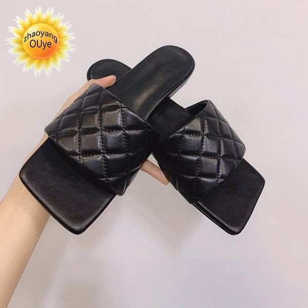 slippers 2021 early spring lingge women's leather versatile square flat sandals solid color wear luxury, Black
slippers 2021 early spring lingge women's leather versatile square flat sandals solid color wear luxury, Black