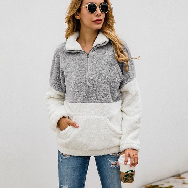 women's hoodies & sweatshirts pullovers women 2021 autumn winter splice sweatshirt long sleeve zipper pocket fashion loose high collar, Black
women's hoodies & sweatshirts pullovers women 2021 autumn winter splice sweatshirt long sleeve zipper pocket fashion loose high collar, Black