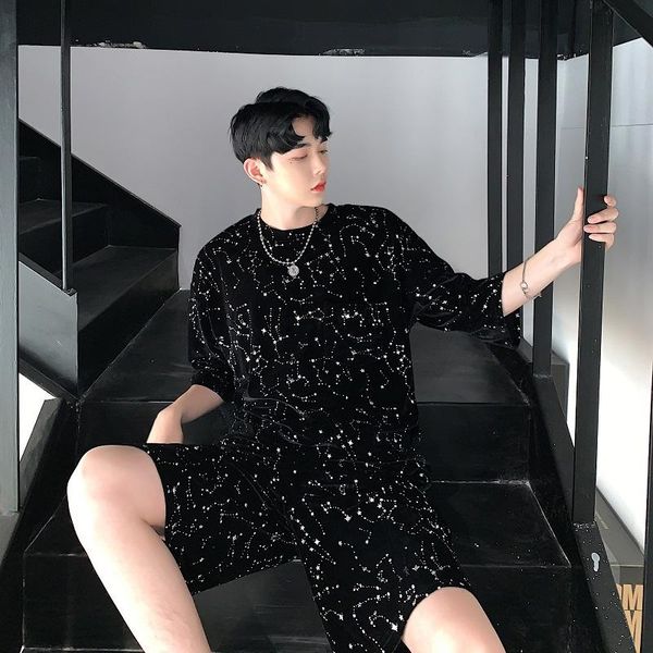 men's t-shirts men summer sets (tshirt+shorts) velour drill bling casual male streetwear hip hop punk short sleeve t shirt tees shirts, White;black
men's t-shirts men summer sets (tshirt+shorts) velour drill bling casual male streetwear hip hop punk short sleeve t shirt tees shirts, White;black