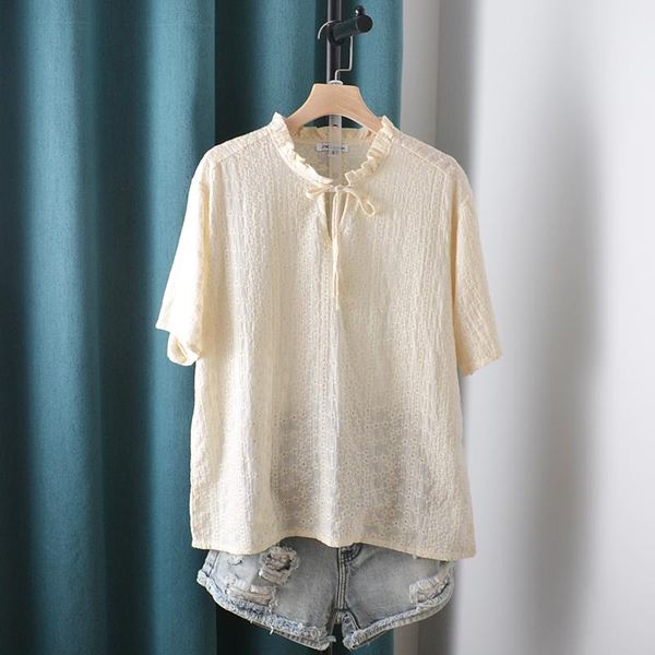 women's blouses & shirts lamtrip ruffled collar full embroidery hook short sleeve shirt cotton summer 2021 mori girl, White
women's blouses & shirts lamtrip ruffled collar full embroidery hook short sleeve shirt cotton summer 2021 mori girl, White