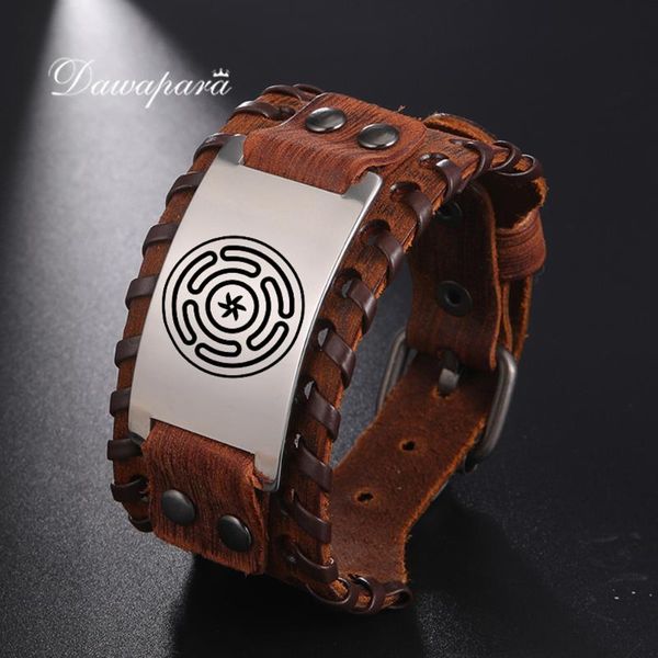bangle dawapara wheel of hecate hekate's magic strophalos stainless steel charm leather bracelet for men viking bangles, Black
bangle dawapara wheel of hecate hekate's magic strophalos stainless steel charm leather bracelet for men viking bangles, Black