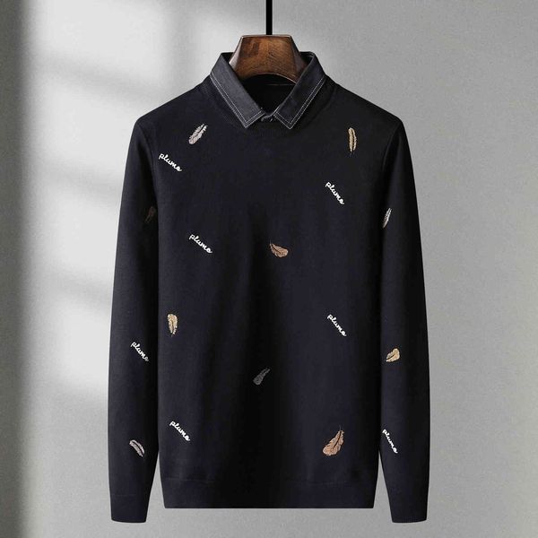 sweater knit in autumn and winter of 2021 men's national fashion embroidered t shirt cartoon pattern two for young men, White;black
sweater knit in autumn and winter of 2021 men's national fashion embroidered t shirt cartoon pattern two for young men, White;black