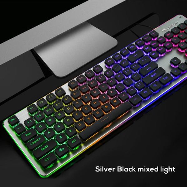 gaming keyboard wired russian layout keycaps mechanical feeling waterproof rainbow led light pc lanotebook usb teclado gamer
gaming keyboard wired russian layout keycaps mechanical feeling waterproof rainbow led light pc lanotebook usb teclado gamer