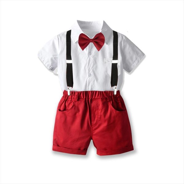 toddler boys summer clothes kids outfit baby sets white shirt red shorts with suspenders 4 pieces children costume
toddler boys summer clothes kids outfit baby sets white shirt red shorts with suspenders 4 pieces children costume
